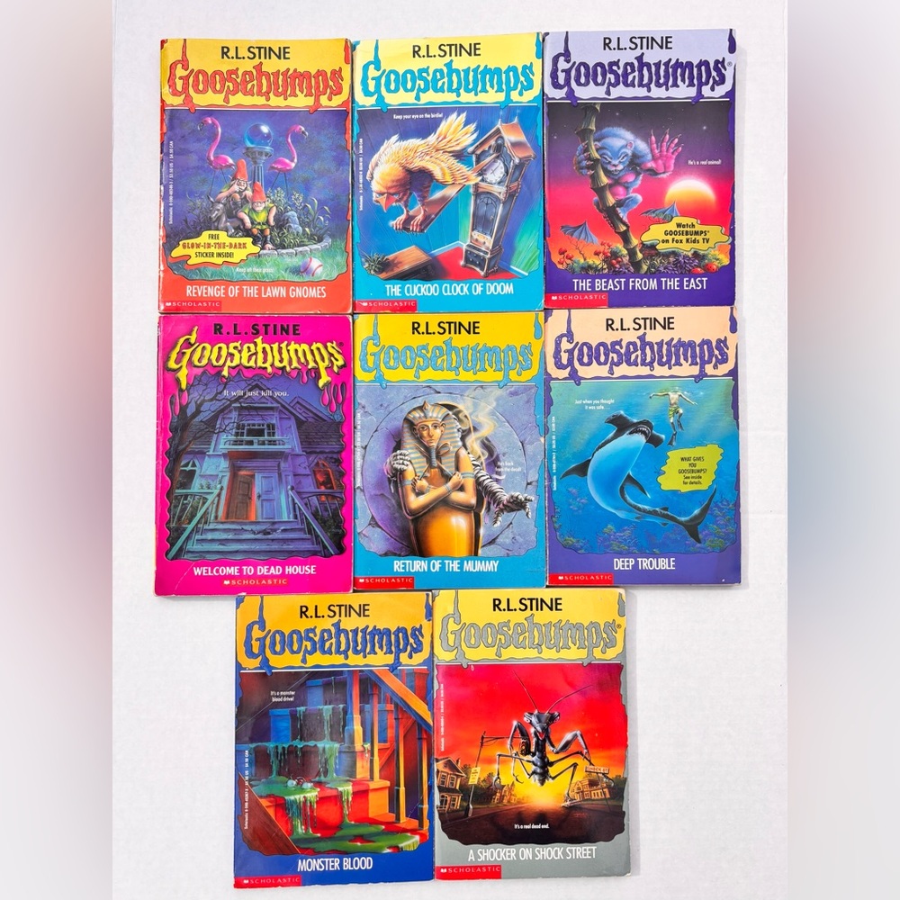 8 Vintage Goosebumps Books R.L. Stine Welcome To Dead House Monster Blood & More